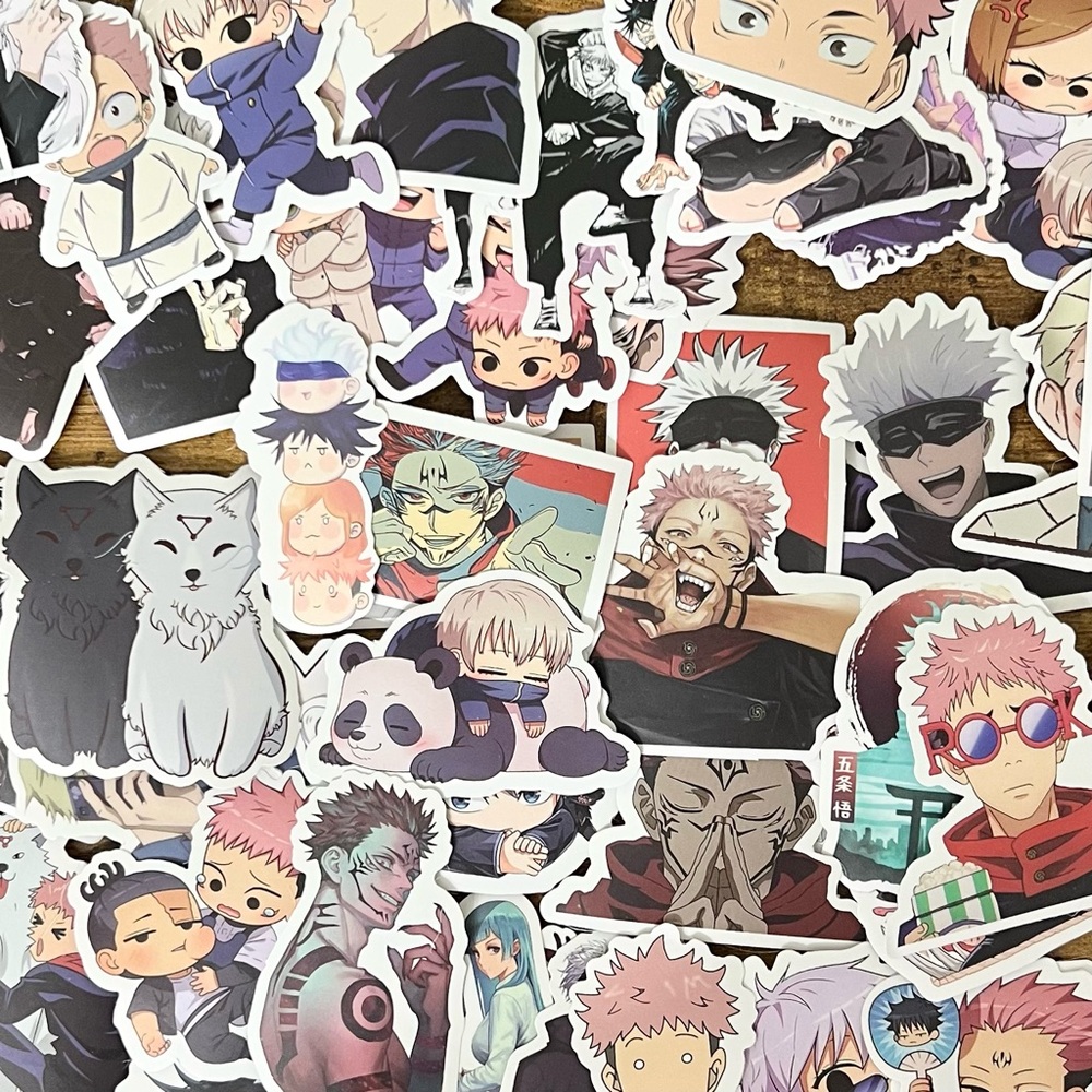 60pcs Jujutsu Kaisen Anime Stickers | Vinyl Waterproof Decals